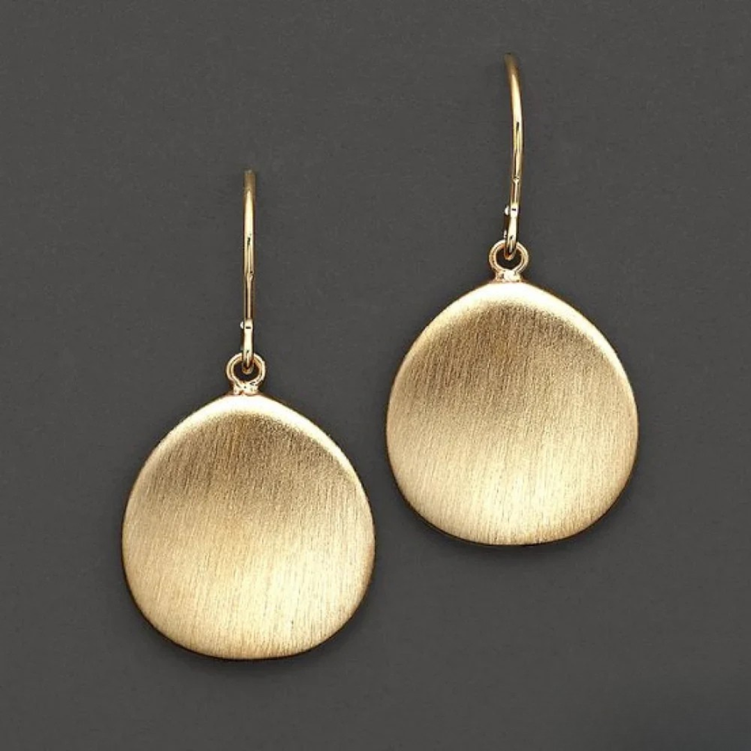 Retro Gold Record Earrings Omelia&Oliver Jewels