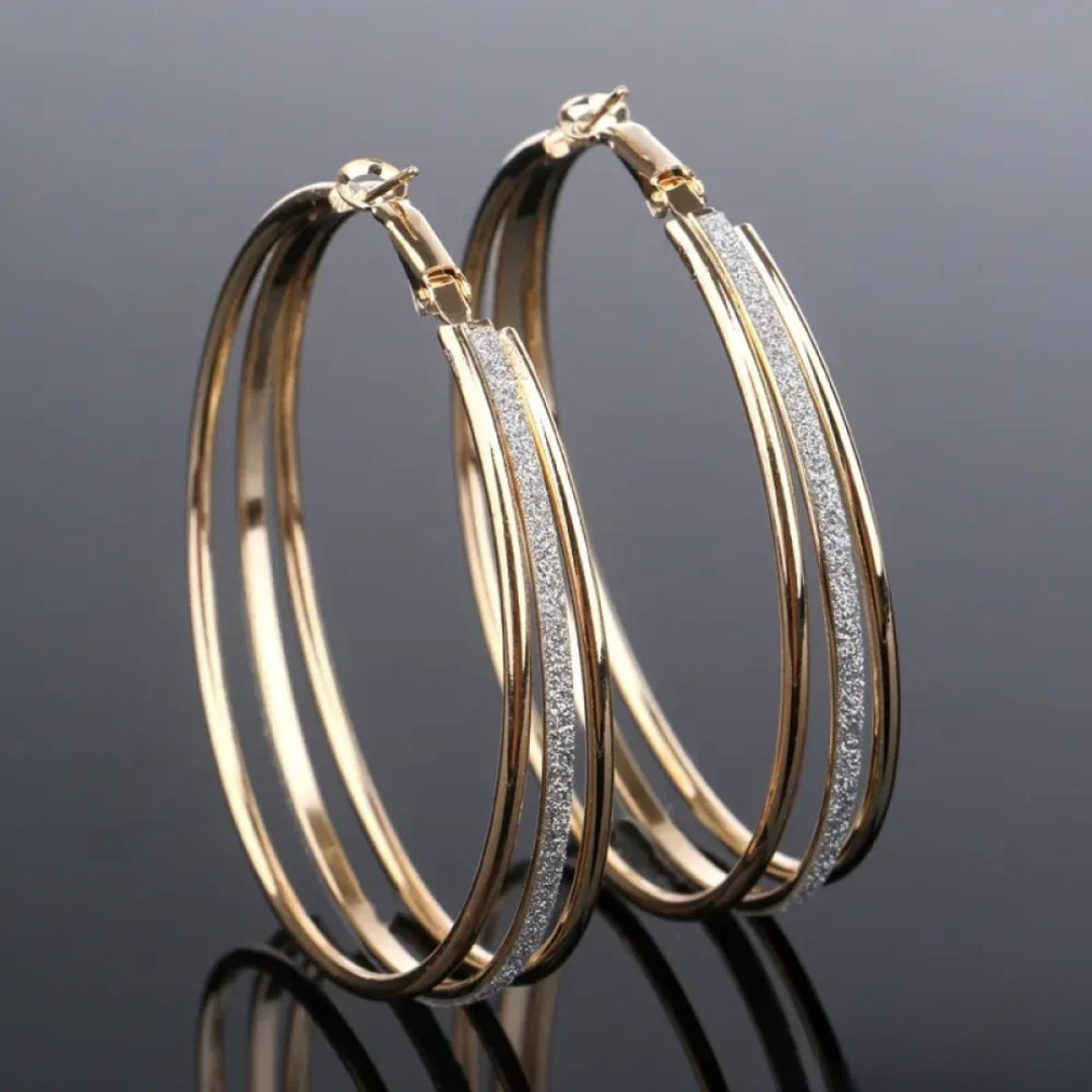 Retro Gold Hoop Earrings Omelia&Oliver Jewels