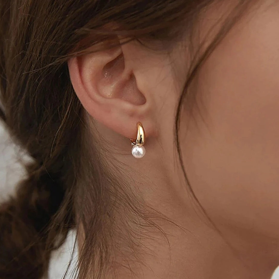 Unique Golden Pearl Earrings Omelia&Oliver Jewels