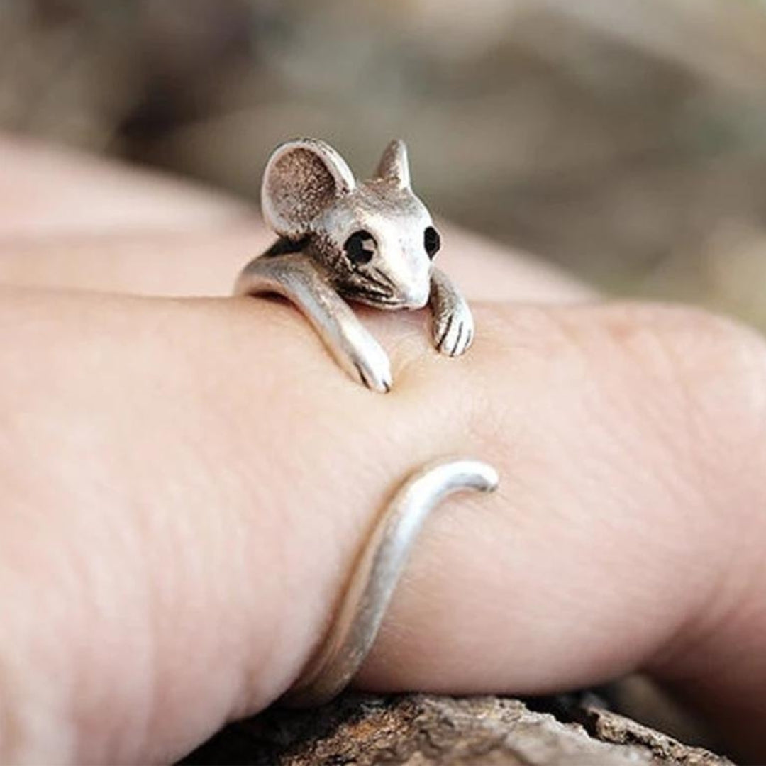 Adjustable Silver Mouse Ring Omelia&Oliver Jewels