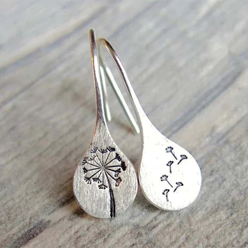 Exclusive Silver Dandelion Leaf Earrings Omelia&Oliver Jewels