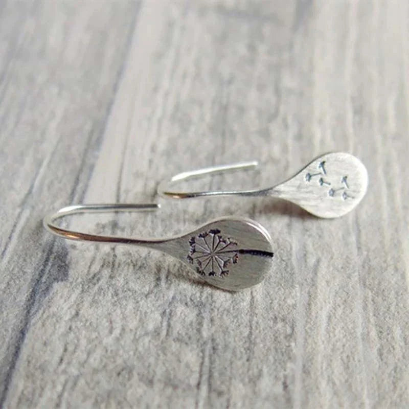 Exclusive Silver Dandelion Leaf Earrings Omelia&Oliver Jewels