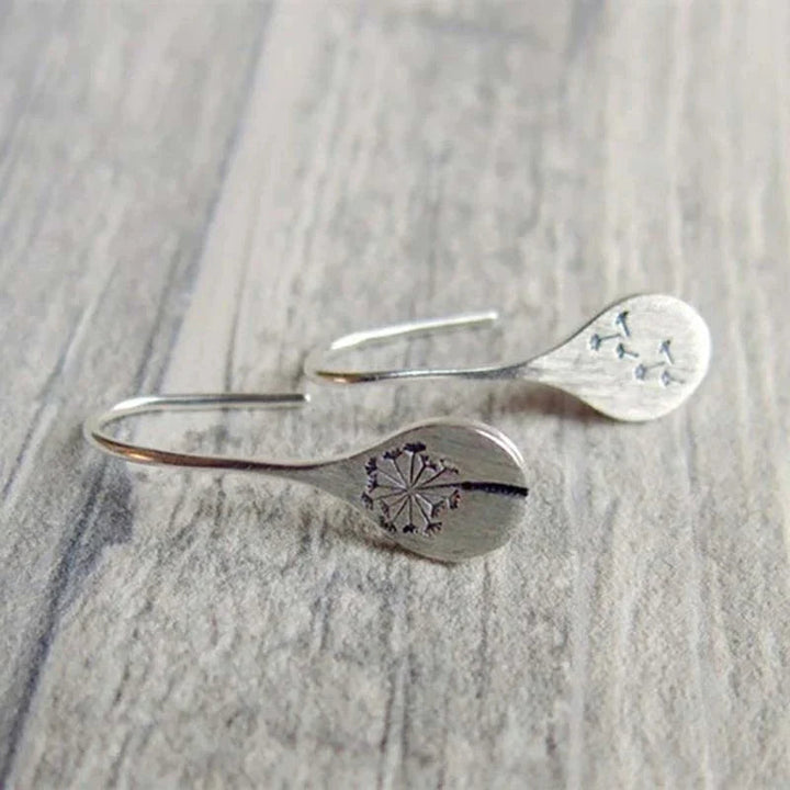 Exclusive Silver Dandelion Leaf Earrings Omelia&Oliver Jewels