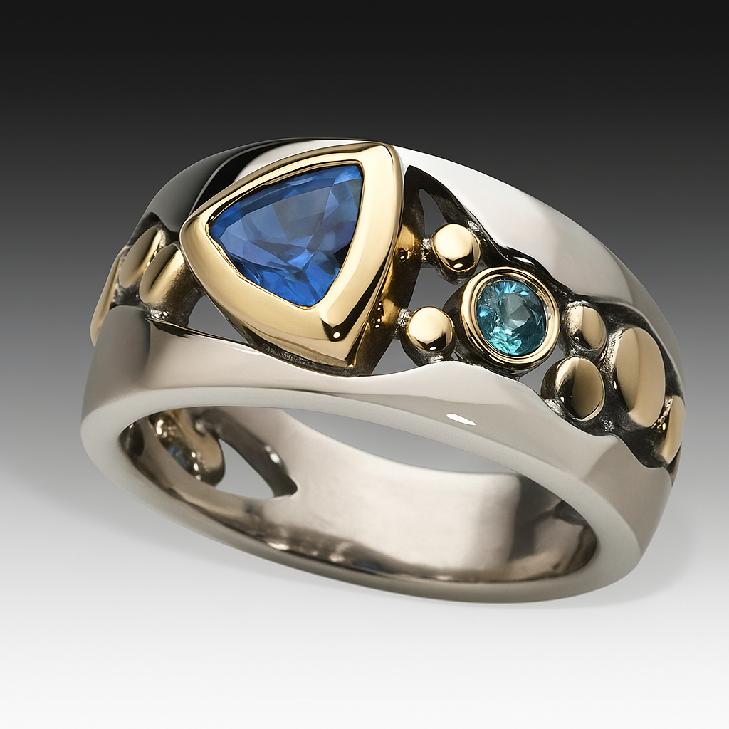 Retro Blue Crystal Ring Omelia&Oliver Jewels