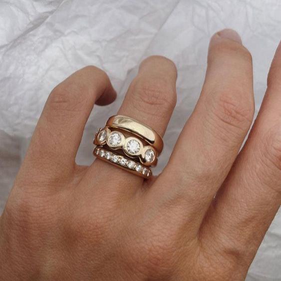 Radiance - Forged Gold Rings Omelia&Oliver Jewels