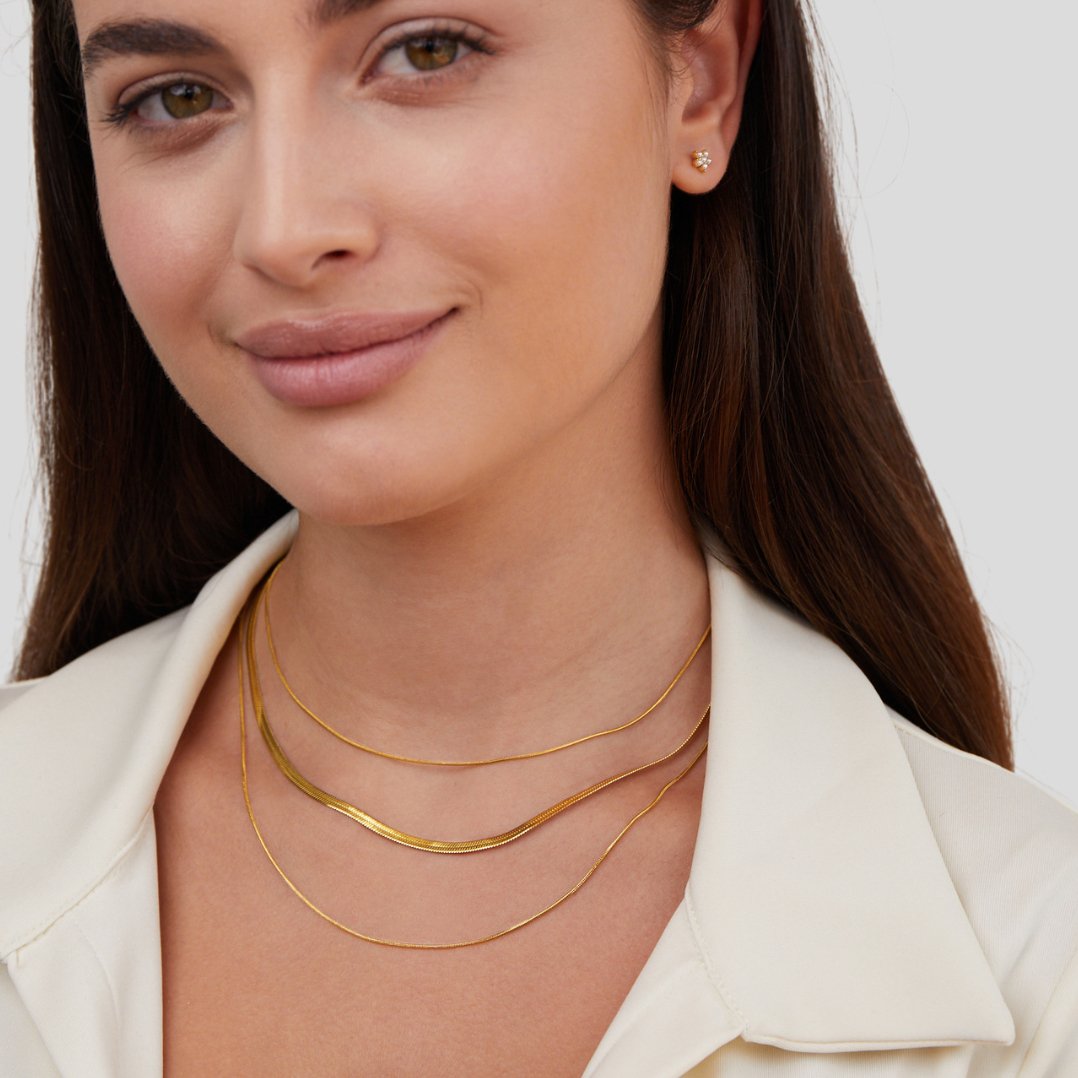 Gold Multi-Layered Necklace Omelia & Oliver Jewels