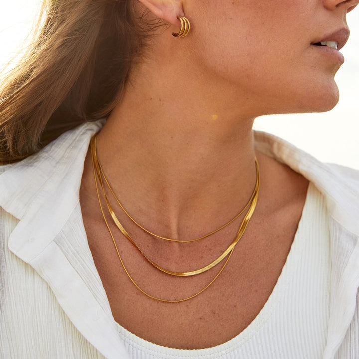 Gold Multi-Layered Necklace Omelia & Oliver Jewels