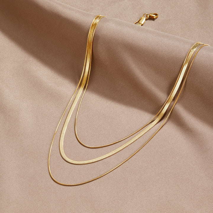 Gold Multi-Layered Necklace Omelia & Oliver Jewels