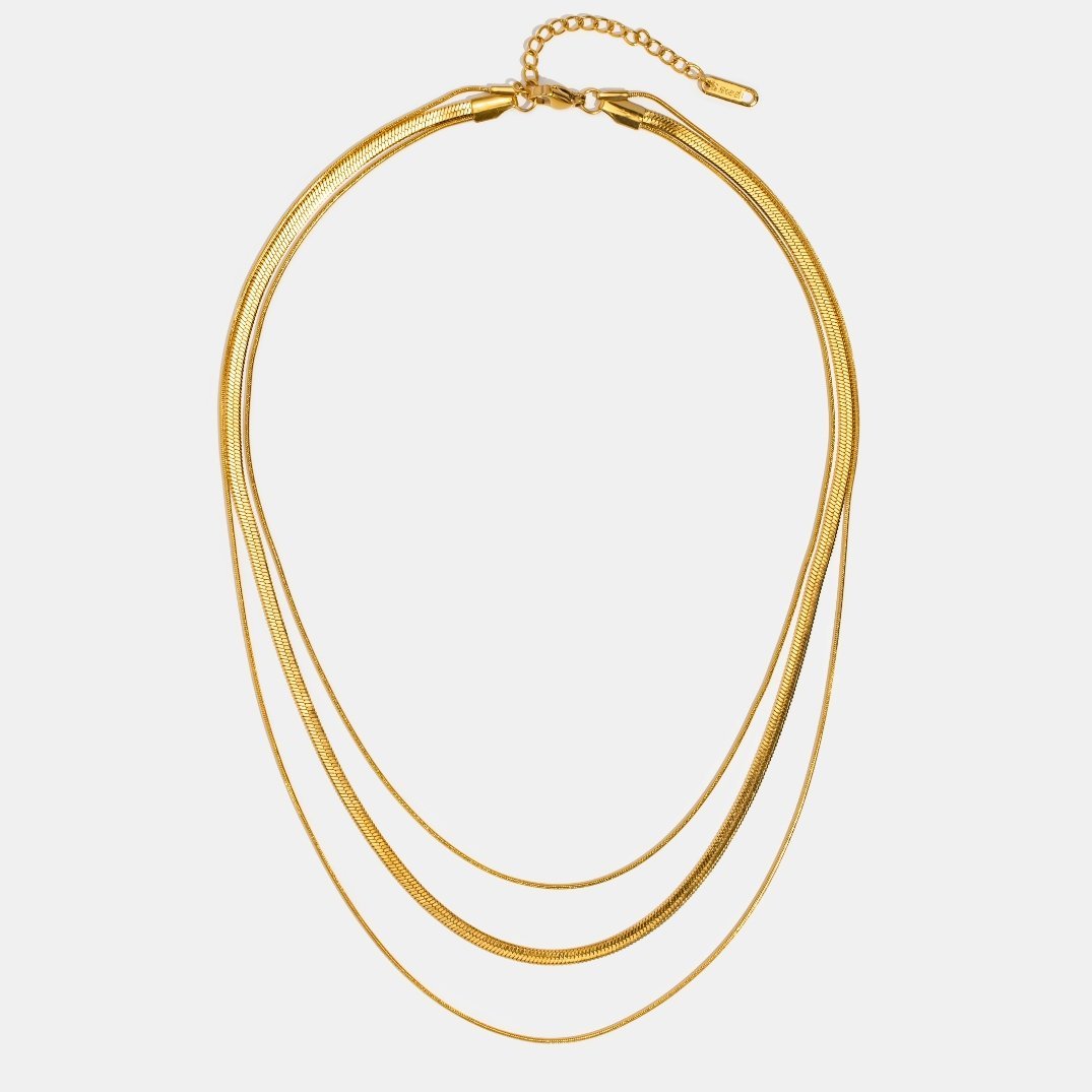 Gold Multi-Layered Necklace Omelia & Oliver Jewels