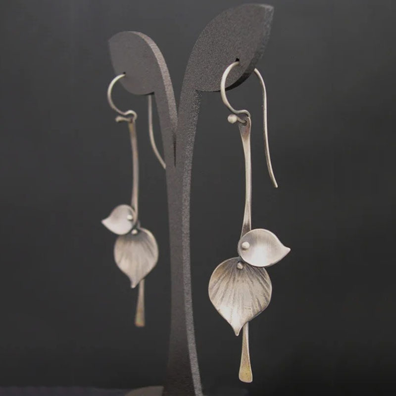Silver Leaf Vintage Earrings Omelia&Oliver Jewels