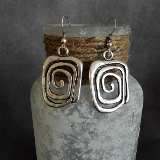 Vintage Spiral Silver Earrings Omelia&Oliver Jewels