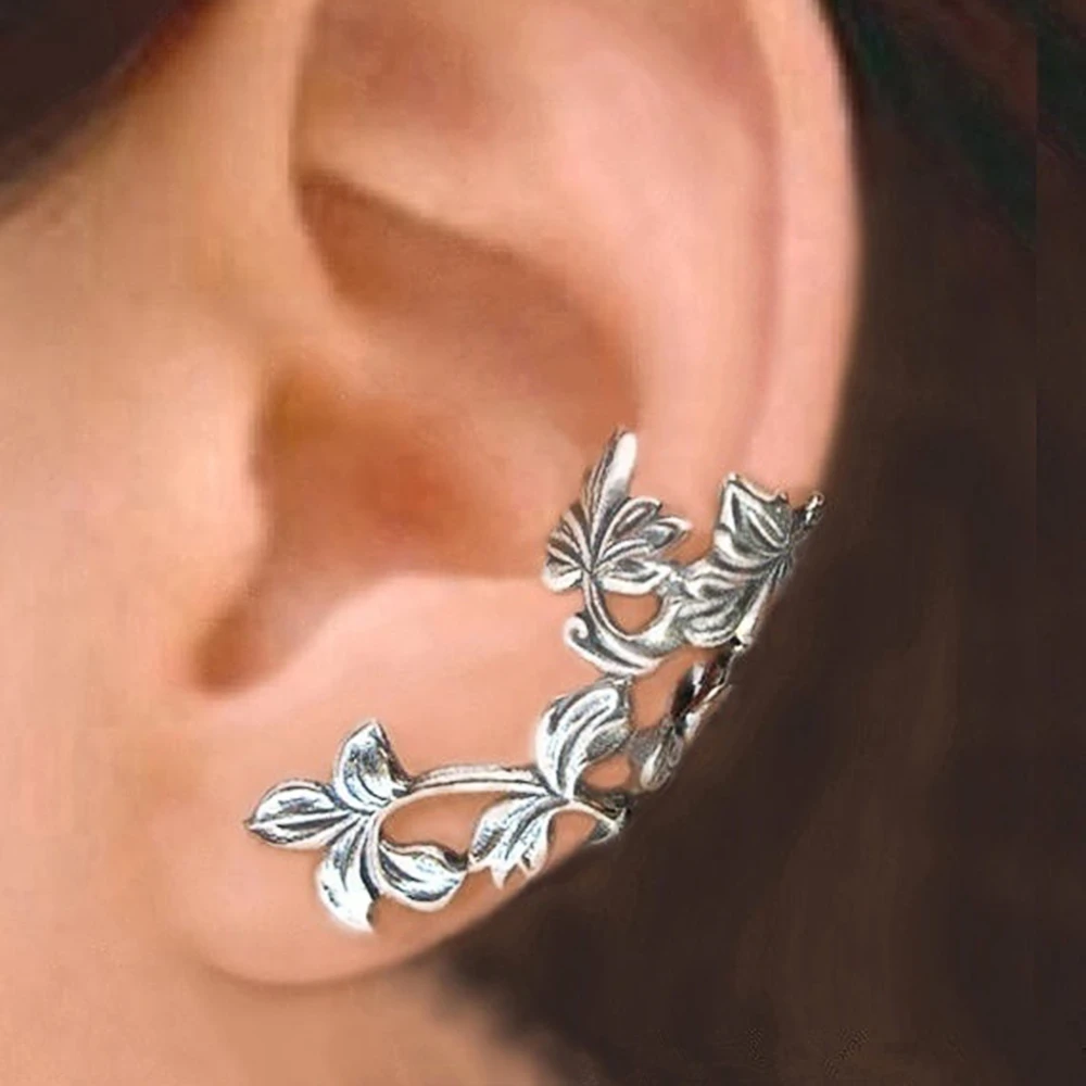 Vintage Leaf Silver Earrings Omelia&Oliver Jewels