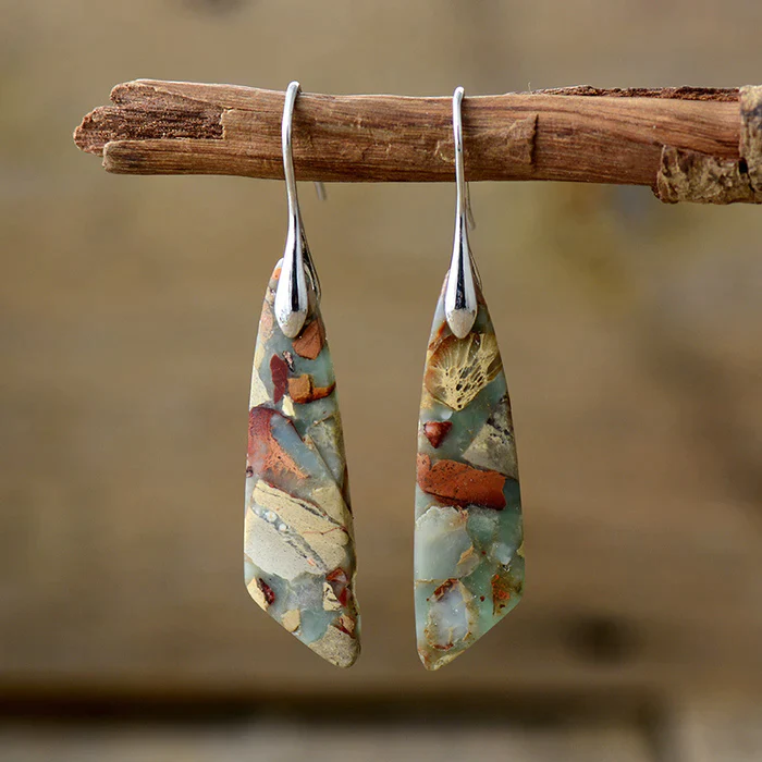 Unique Natural Stone Earrings Omelia&Oliver Jewels