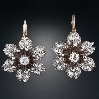 Vintage Crystal Flower Earrings Omelia&Oliver Jewels