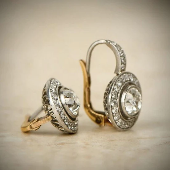 Vintage Gold & Silver Crystal Earrings Omelia&Oliver Jewels