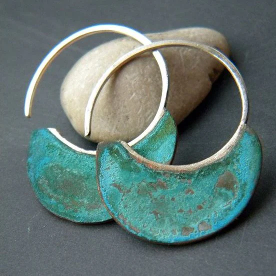 Vintage Worn Turquoise Earrings Omelia&Oliver Jewels