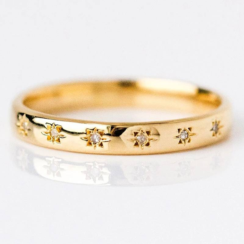 Exclusive Vintage Gold & Zirconia Ring Omelia&Oliver Jewels