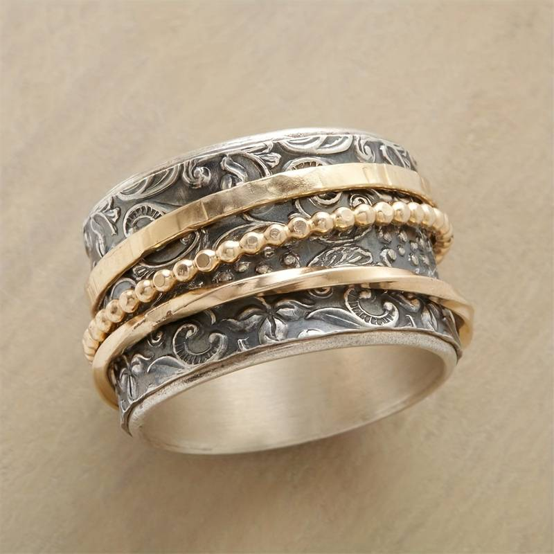 Vintage Gold & Silver Antique Ring Omelia&Oliver Jewels