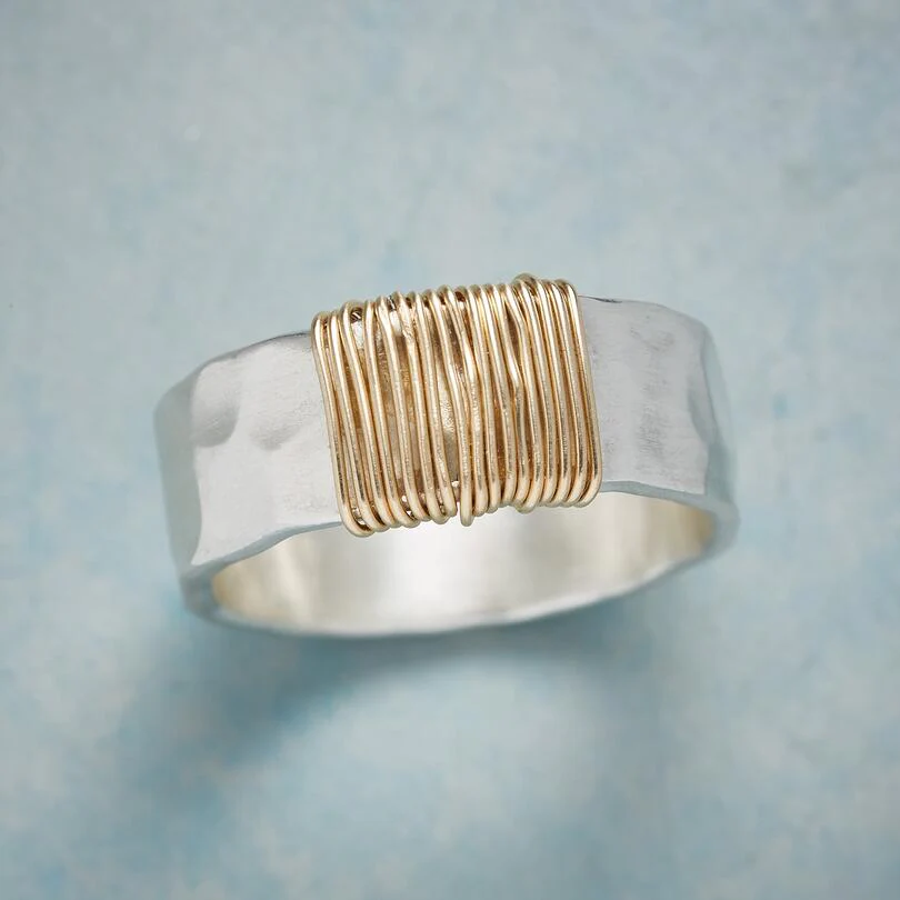 Vintage Gold Silver Ring Omelia&Oliver Jewels