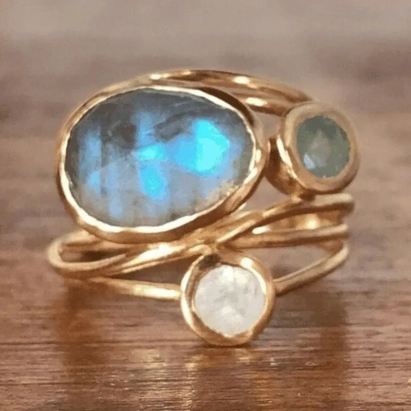 Blue Moonstone Ring Omelia&Oliver Jewels