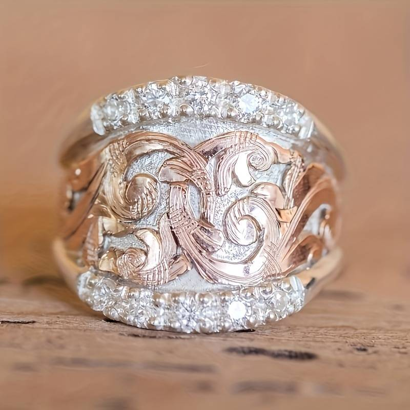 Evergreen Silver & Rose Petal Ring