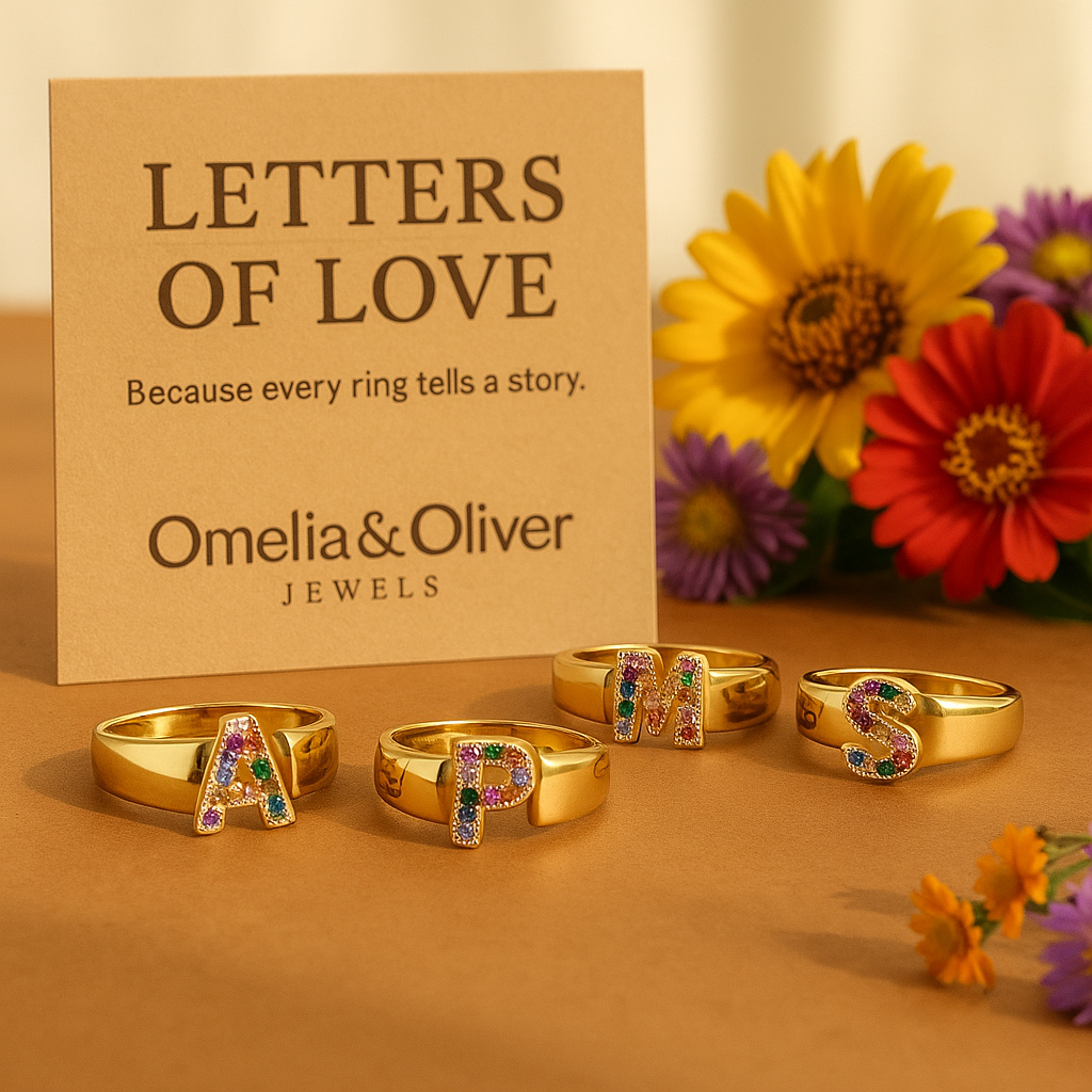 Zen - Gold Stainless Steel Initial Ring Omelia&Oliver Jewels