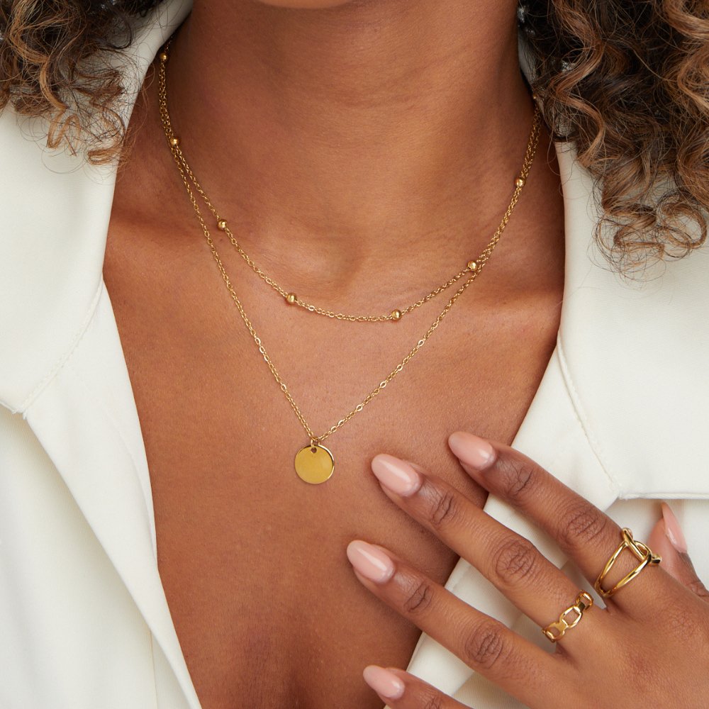 Layered Disc Necklace Omelia & Oliver Jewels
