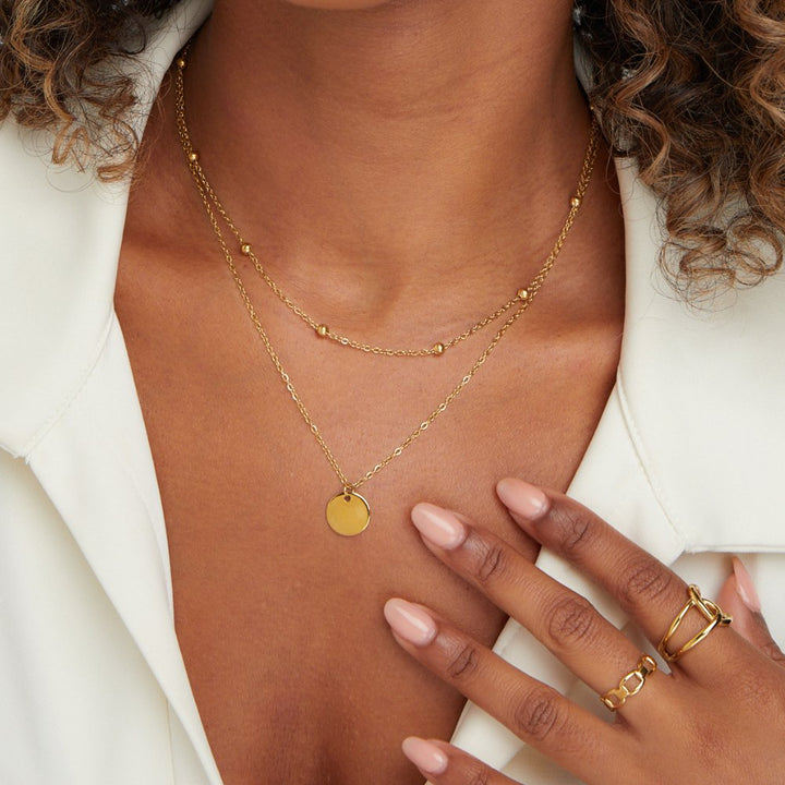 Layered Disc Necklace Omelia & Oliver Jewels