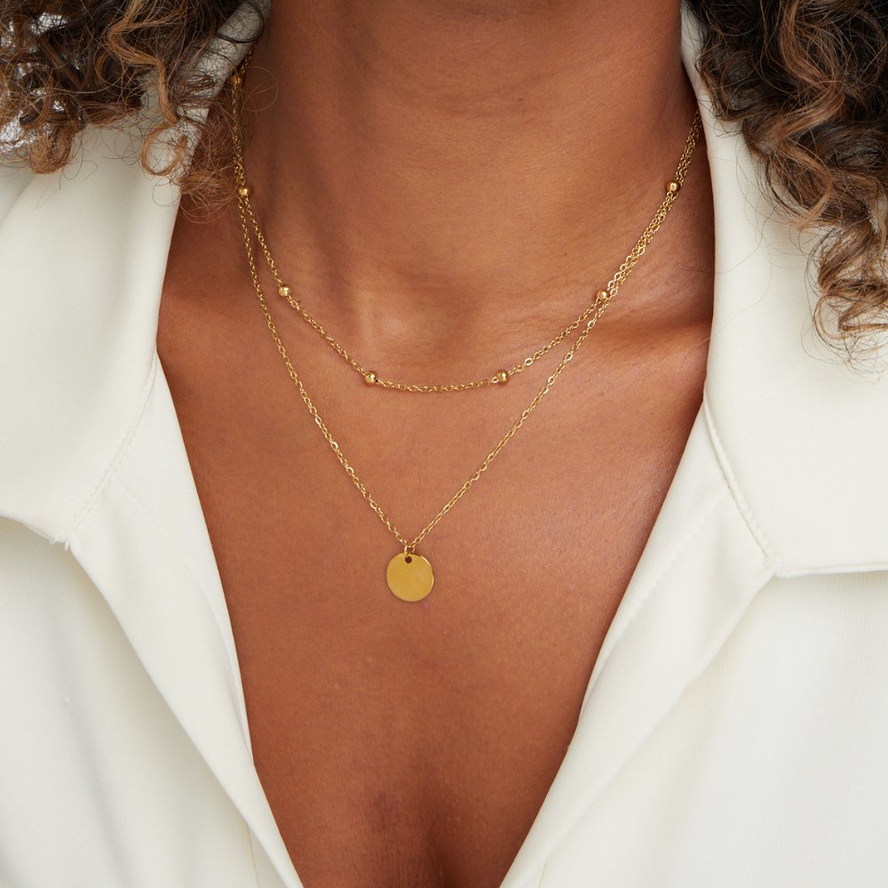 Layered Disc Necklace Omelia & Oliver Jewels