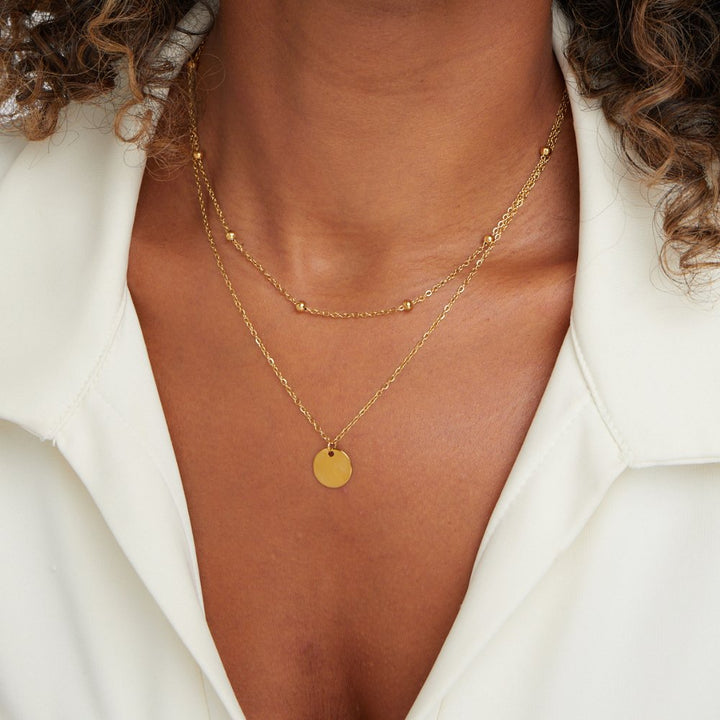 Layered Disc Necklace Omelia & Oliver Jewels