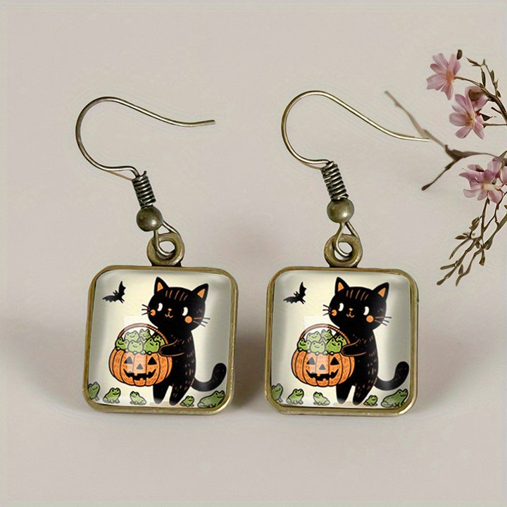 Retro Halloween Square Earrings