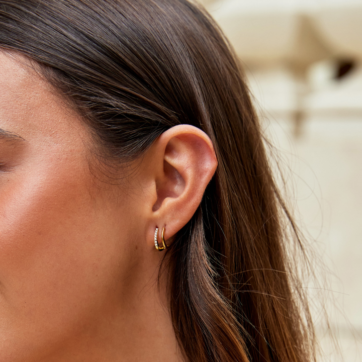 Claw Gold & Crystal Earrings