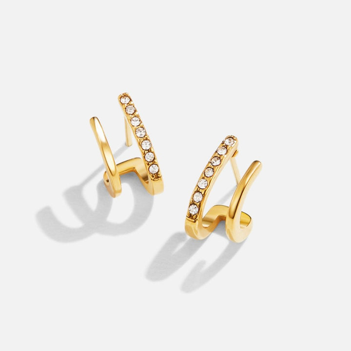 Claw Gold & Crystal Earrings