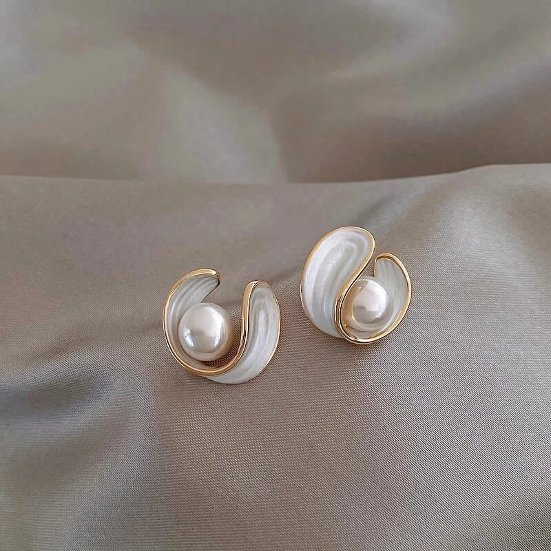 Gold Pearl & Opal Earrings Omelia&Oliver Jewels