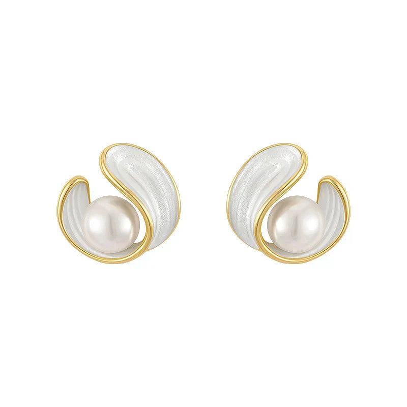 Gold Pearl & Opal Earrings Omelia&Oliver Jewels