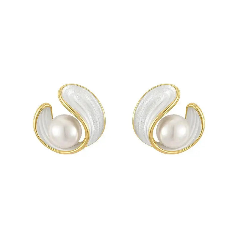 O&O - Luxury White Opal Earrings with Pearls Gold Omelia & Oliver Jewels