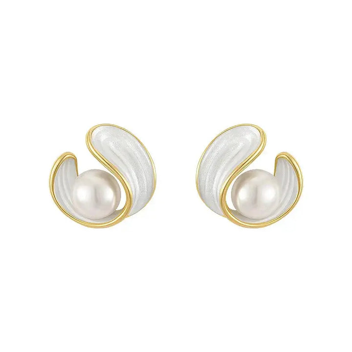 O&O - Luxury White Opal Earrings with Pearls Gold Omelia & Oliver Jewels
