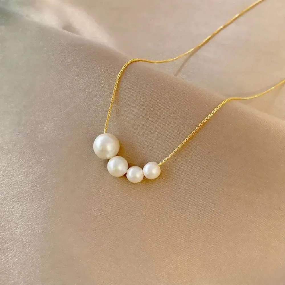 Unique Gold Freshwater Pearl Necklace Omelia&Oliver Jewels