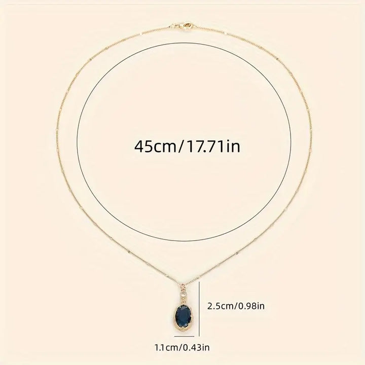 Sapphire Golden Moonlit Necklace