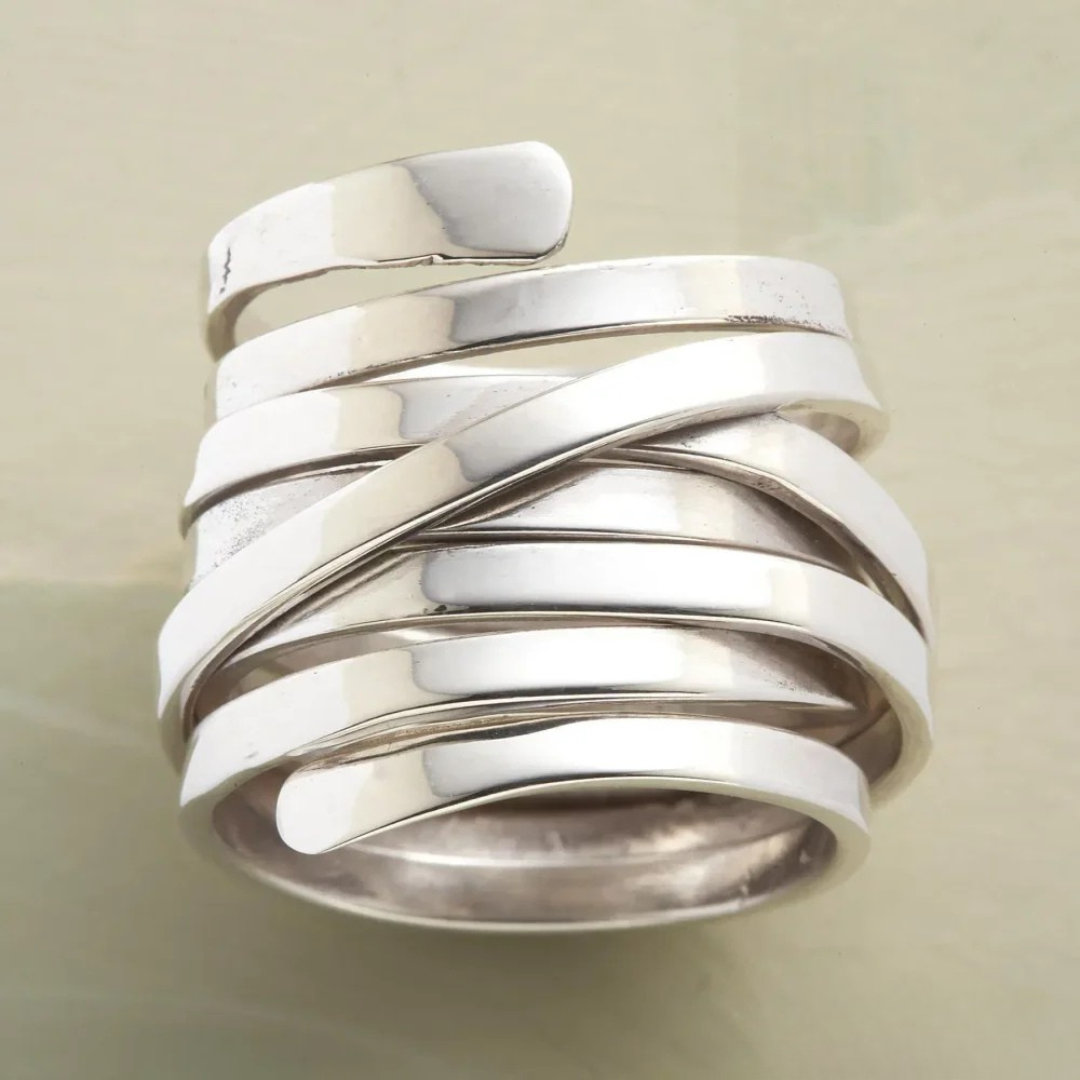 Retro Thick Silver Ring Omelia&Oliver Jewels
