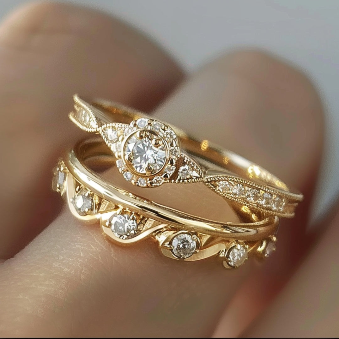 Radiant Gold Elegance Ring Omelia&Oliver Jewels
