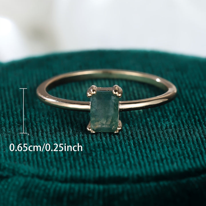 Natural Moss Agate Ring Omelia&Oliver Jewels