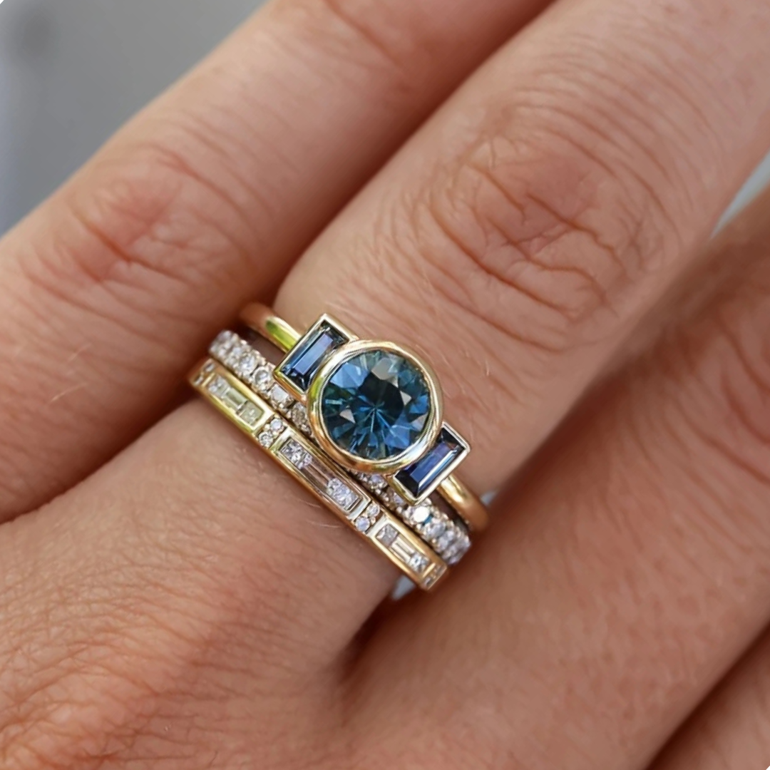 Grace - Vintage Gold & Zirconia Ring Set Omelia&Oliver Jewels