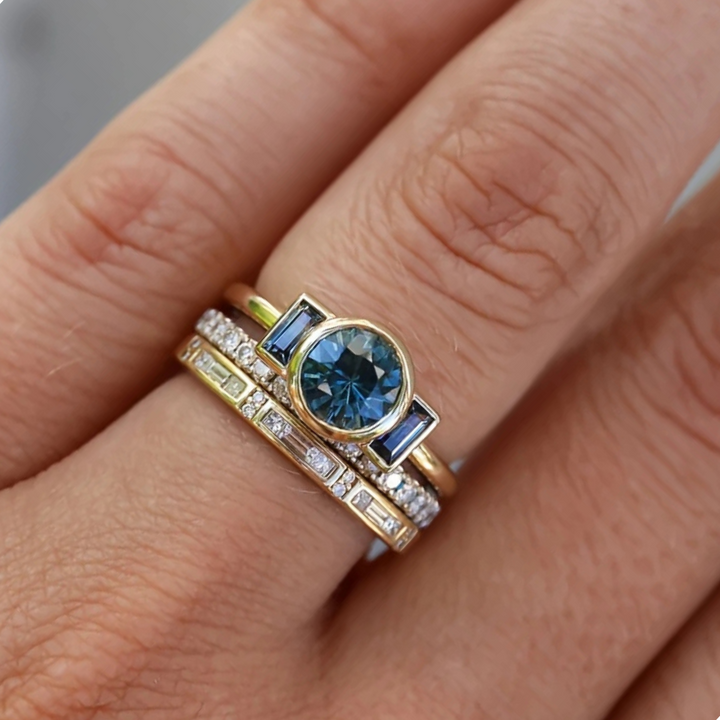 Grace - Vintage Gold & Zirconia Ring Set Omelia&Oliver Jewels