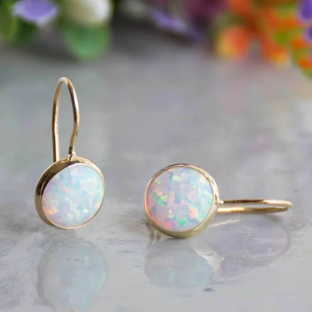 Lustrous White Opal Earrings Omelia&Oliver Jewels
