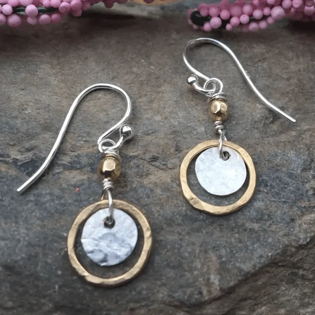 Sammy - Retro Gold & Silver Earrings Omelia&Oliver Jewels