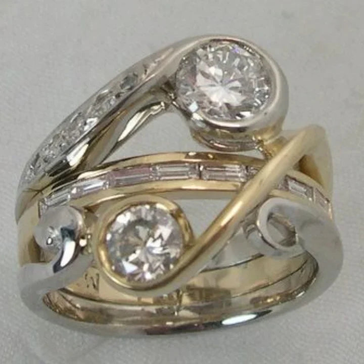 Vintage Irregular Crystal Ring Omelia&Oliver Jewels