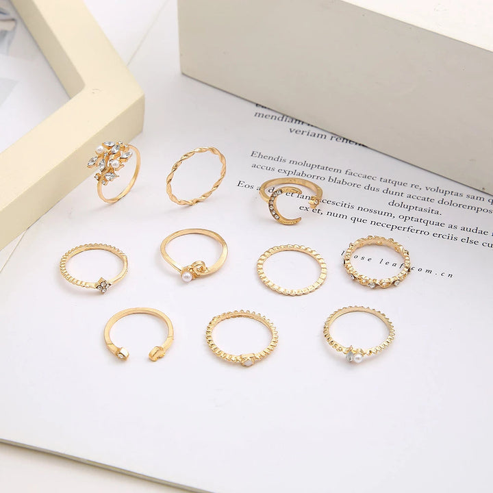 Bohemian Silver & Gold Rings Set Omelia&Oliver Jewels