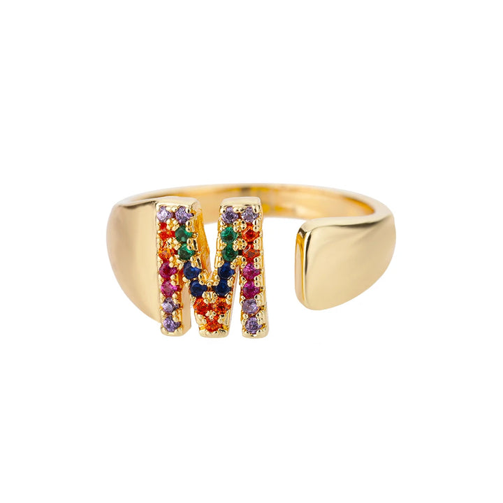 Muse - Gold Stainless Steel Initial Ring