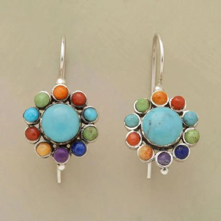 Handcrafted Turquoise Hoop Earrings Omelia&Oliver Jewels